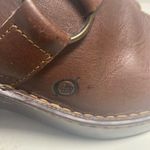 BORN Women’s Leather Clogs Mules Size 8 Brown Handcrafted Slip Ons Brown Photo 4