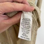 Umgee  Gold / Tan Open Weave Knit Asymmetrical Sharkbite Hem 3/4 Sleeve Tunic Top Photo 8