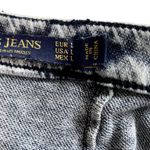 Vintage Denim Blue Jean Pencil Skirt u Size Large Stretch Factory Distressed Den Photo 6