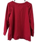 Avenue Knit Studio Red Ruched Shoulder Long Sleeve Lightweight Sweatshirt 18 20 Photo 8