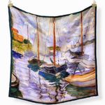 Yachts on the Seine Scarf Square Print Photo 0