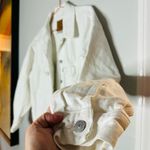 Levi's  Women’s White Silver Button Ex Boyfriend Denim Jacket Size Small Photo 3