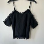 L'Academie L’Academie Revolve Black Lace Shoulder Tank Top Photo 2
