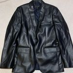 INC Black Leather Blazer Photo 0