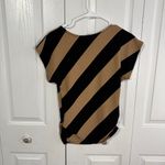 Annabella cream black striped short sleeve size small Photo 3