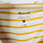 Madewell 3XL Yellow Gold Striped V-Neck T-Shirt Short Sleeve Eco-Friendly Photo 6