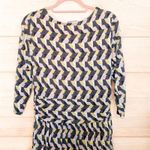Boden USA Boden Womens Dress Sz 10 Long Geometric Print‎ Midi Ruched Waist Mod Retro Artsy Photo 5
