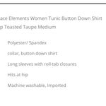 Grace Elements  brown button down top size xl Photo 1