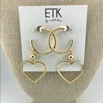 Nordstrom NWT Gold Heart Hoop Earrings Photo 0