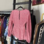 Equipment Arden Puff Sleeve Silk Top in Red Geometric Print Photo 10