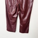 Lucy Paris [] Burgundy Faux Leather Belted High Rise Kick Flare Pants Sz Medium M Photo 6