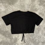 Only Black Soft Drawstring Cinched Waist Crop T-Shirt Top Tee Size S Photo 2