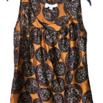 St. John ‎ Collection Silk Medallion Print Sleeveless Tank Top Blouse Rust Small Photo 0
