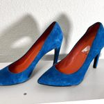 via spiga Estrella Cerulean Blue Suede Pumps Slight Cone Heel Size 8 Photo 1