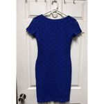 Ronni Nicole CDQ Womens Size Small Blue Lace Overlay Sheath Dress Short Sleeve Photo 3