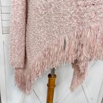New York & Comp Fringe Hem Chunky Knit Open Cardigan Sweater Pink Medium Boho Photo 6