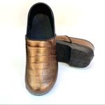 Bjork Eva Croco Embossed Metallic Bronze Leather Clogs Brown Size 10.5 Photo 6