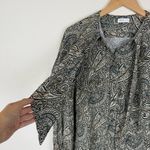 Rosetta Getty Paisley Asymmetrical Dress Tie Sleeves Scarf Top Gray Size 2 Photo 8