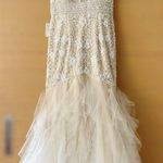 COLORS Ivory Gown Mermaid Mesh Embellished Sleeveless Evening Wedding Dress 14 Photo 14