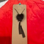 Anthropologie Shiraleah Chicago Black Lulu Necklace w/mink fur Photo 6