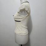 Thirty Thirty Ivory & Black Fatal Frame Whimsigoth Lace Vneck Top Size Medium White Photo 1