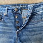 American Eagle Medium Wash Distressed Raw Hem TomGirl Jeans Size 4 Photo 5