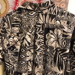 Go Barefoot Brown/White Tropical Half Button Up Shirt M Brown Size L Photo 6