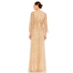 Mac Duggal  Beaded Striping Kimono Sleeve V-Neck Gown maxi dress size 4 UB Photo 1