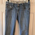 Vanity Jeans Y2K Flare Leg Size 27x35 (Actual 30x34) Low Rise BellBottom Denim Blue Photo 2