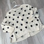 Anthropologie  Heart Cardigan wool alpaca intarsia womens Cream (xsmall petite) Photo 4