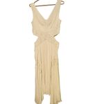 Ramy Brook Ivory Crepe Hourglass V-Neck Sleeveless Lace Cutout Dress Size 10 Photo 2