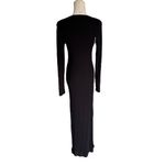 SKIMS - Soft Lounge Ribbed Stretch-Modal Maxi Dress Onyx Black Sz L Photo 4