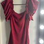 Flower and Feather burgundy maroon deep red shirt Size M Photo 1