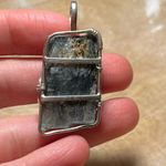 Sterling Silver Wired Wrapped 925  Green Crystal Pendant Photo 9