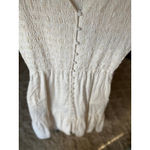 Coldwater Creek Cotton Maxi Dress Smocked S White Button Front Cottagecore Luxe Photo 3