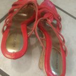Coral & gold heeled sandals Orange Size 9 Photo 4