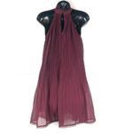 Lulus LULU’S Burgundy Pleated Ruffle Halter Swing Mini Dress Size Small Party Cocktail Photo 1