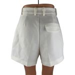 ZARA  Women's White Pleated High Waist Wide Leg Tailored Bermuda Shorts Size S Photo 1