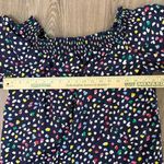 J.Crew  Ratti Navy with Colored Polka Dots Off Shoulder Top Size 8 Whimsical​​ Photo 4