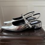 Steve Madden  Anyaa Metallic Silver Point Toe Mary Jane Flats 9 Photo 2