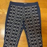 Trina Turk  Navy Embroidered Preppy Coastal Boho Career Zip Ankle Pants 2 Photo 1