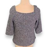 Ann Taylor Marled Knit Sweater Maroon Neutral Pullover Knit Square Neck Medium Photo 0
