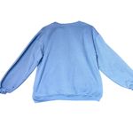 Vintage Embroidered Sweatshirt Womens Small Blue‎ Teacher Apples Crew Neck Blue Photo 2