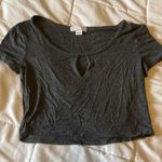 Nordstrom Dark gray keyhole crop top Photo 0