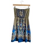 Maurice's  Olive Green Strapless Mini Dress small bohemian boho-chic aesthetic. Photo 1