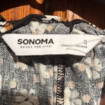 Sonoma  Floral Black Sleeveless Dress V-neck with tie ruffle bottom size Small Photo 6