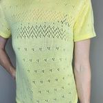 Vintage 70’s Yellow Crochet Preppy Short Sleeve Light Sweater Photo 6