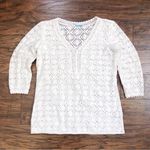 J. McLaughlin • Pointelle Tunic Top white lasercut lace crochet beach coverup Photo 0