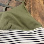 Aerie  offline athletic Olive Green Striped Sports Bra Photo 1