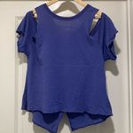 Free People We the Free blue cold shoulder cross back short sleeve tee size Medium Photo 0